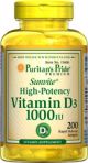 Puritan's Pride Vitamin D3 1000 IE 200 Softgels 15606