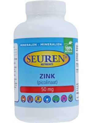 Seuren Nutrients Zink (Zinc) 50 mg 200 Tabletten