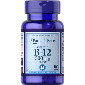 Puritan's Pride Vitamin B-12 500 mcg Ener-B 100 Tablets 1370 Puritan's Pride Vitamin B-12 500 mcg Ener-B 100 Tablets 1370