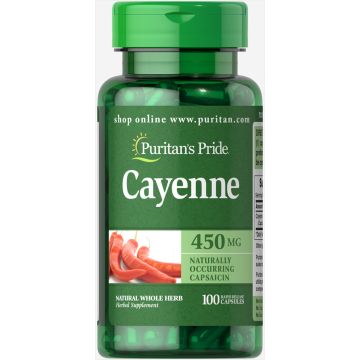 Puritan's Pride Cayenne (Capsicum) 450 mg 100 capsules 3290