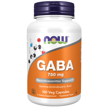NOW GABA 750mg 100 Veg Caps