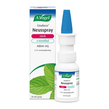 A. Vogel Cinuforce neusspray extra sterk + menthol Adem vrij 2,7% zeezoutoplossing 20 ml
