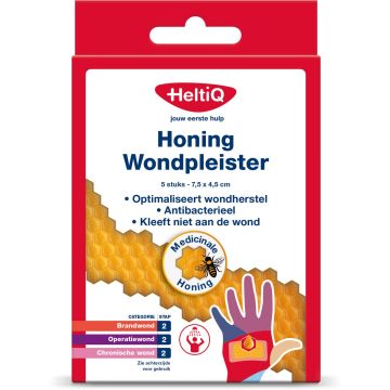 HeltiQ Honey Wound Plaster 7.5 cm x 4.5 cm 5 pcs