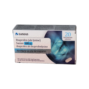Sanias ibuprofen  (als lysine) 400mg/ 684mg ibuprofenlysine 20 filmomhulde tabletten