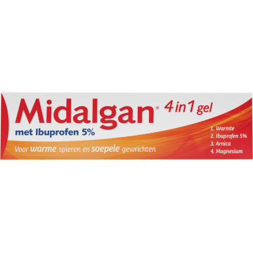 Midalgan 4 in 1 gel with ibupofen 5% 100 grams
