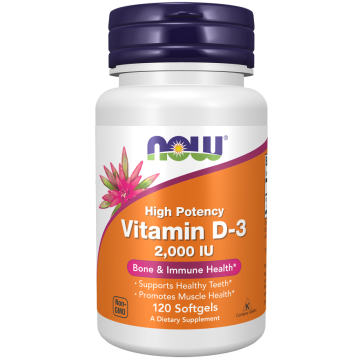 NOW Vitamin D-3 2000 IU 120 softgels