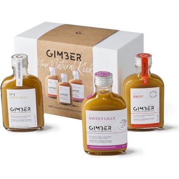 Geschenkverpakking met GIMBER Original, Brut en Sweet Lilly