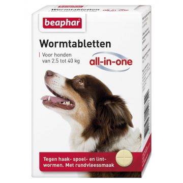 Beaphar Worm Tablets All-in-One 2.5 - 40 kg 4 Tablets