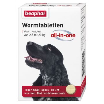 Beaphar Worm Tablets All-in-one dog 2.5 - 20 kg 2 tablets