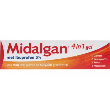 Midalgan 4 in 1 gel with ibupofen 5% 100 grams