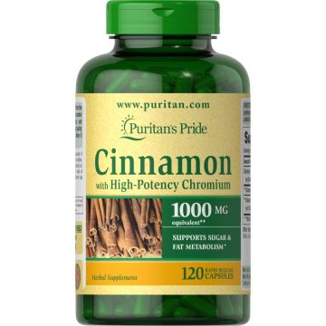 Puritan's Pride Cinnamon Complex with High Potency Chromium 1000 mg 60 Capsules 15061