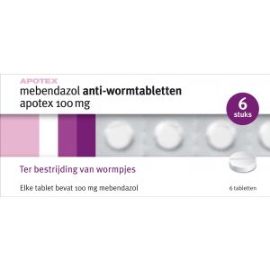 Apotex anti worm Tabletten Mebendazol 100mg 6 Tabletten