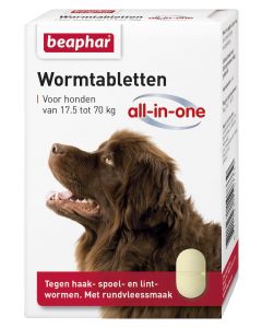 Beaphar Worm Tablets All-in-One 17.5 - 70 kg 2 Tablets