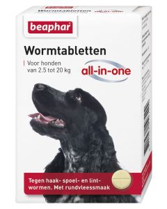 Beaphar Worm Tablets All-in-one dog 2.5 - 20 kg 2 tablets